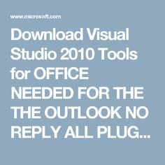 microsoft visual studio 2010 tools for office runtime